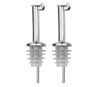Westmark 2 Beccucci per Bottiglie di Liquori, Olio e Aceto, Metallo/Acciaio Inossidabile, Tappi in Silicone, Inox Standard, Argento, 45532280