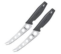 Westmark 2 Coltelli da Formaggio Professionali, Dimensioni Lama: 13,5 cm, Lunghezza: 25 cm, Acciaio Inox/Plastica, Master Line, Nero/Argento, 135622E3