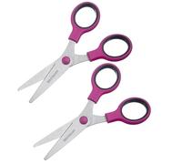 Westmark 2 Forbici da bricolage per Bambini, Lunghezza Lama: Circa 5,5 cm, Lama Rotonda e Manici Antiscivolo, Acciaio Inox/plastica, Nero/Rosa/Argento, 137922E3