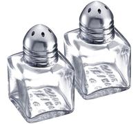 Westmark 2 Mini Contenitori per Sale e Pepe, 2 Pezzi, Capacità: 15 ml ciascuno, Vetro/Acciaio Inox, Trasparente/Argento, 63072270