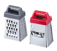 Westmark 116922E3 - Mini grattugia, con quattro superfici di grattugia, acciaio inox/plastica, manico argentato/colorato, 2 pezzi