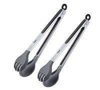 Westmark 2 pinze per buffet, con alveolare in silicone, 32,5 cm, in acciaio inox e plastica, silicone Round Maxi, argento/nero, 162022E3