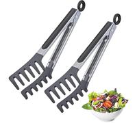 Westmark 2 pinze per buffet, con scimmia in silicone e manici gommati, lunghezza 25,5 cm, acciaio inox/plastica/silicone, Fork Silicone Mini, argento/nero, 162122E3