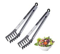 Westmark 2 pinze per buffet, con scimmia in silicone e manici gommati, lunghezza 32,5 cm, acciaio inox/plastica/silicone, Fork Silicone Maxi, argento/nero, 16222E3