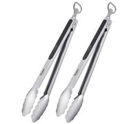 Westmark 2 Pinze per Griglia e Servizio Classic Special Mix - Con ciotole in acciaio inossidabile e manici in gomma, con apribottiglie, lunghezza: 35 cm, acciaio inox/plastica - Argento/nero, 162522EÖ