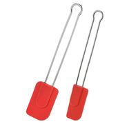 Westmark 2 Spatole da Cucina con Testa in Silicone, Lunghezza: 22,5 cm/28,5 cm, Silicone/Acciaio Inossidabile, Rosso/Argento, 154622E7