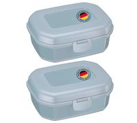 Westmark 2 x Snack Box Contenitore per Pane, con Chiusura a Scatto, Altezza 7.4 cm, Plastica, Maxi, Blu, 235222EB