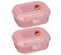 Westmark 2 x Snack Box Contenitore per Pane, con Chiusura a Scatto, Altezza 7.4 cm, Plastica, Rosa, 235222EP
