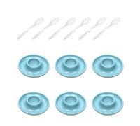 Westmark 206222E7 Portauovo, San ABS, Blu, 6 pz. + 6 cucchiai