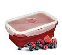 Westmark 21332270 - Contenitore salvafreschezza, pieghevole, adatto al microonde e al congelatore, capacità 750 ml, in plastica/silicone, colore: rosso/bianco/trasparente