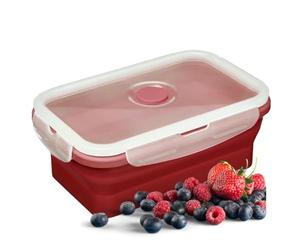 Westmark 21332270 - Contenitore salvafreschezza, pieghevole, adatto al microonde e al congelatore, capacità 750 ml, in plastica/silicone, colore: rosso/bianco/trasparente
