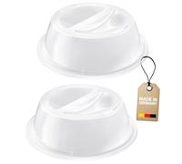 Westmark 224622E3 - Copri piatti, 2 pezzi, Ø ca. 27,5 cm, per scongelare e riscaldare nel forno a microonde, plastica, colore bianco