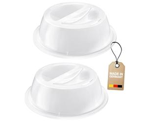 Westmark 224622E3 - Copri piatti, 2 pezzi, diametro circa 27,5 cm, per scongelare e riscaldare nel microonde, plastica, colore: bianco