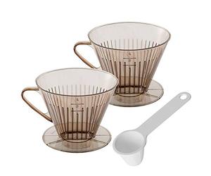 Westmark 245422E6 - Set da caffè, 3 pezzi, misura 4 e cucchiaio dosatore, in plastica, trasparente/bianco