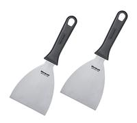 Westmark 2x Spatola da Griglia Professionale, Dritta, Rigida, Compatta, Dimensioni Lama 10 x 13 cm, Lunghezza 26 cm, Acciaio Inox, Plastica, Master Line, Nero, Argento, 133022E3