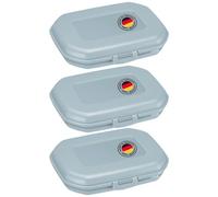 Westmark 3 x Snack Box Contenitore per Pane, con Chiusura a Scatto, Altezza 3.7 cm, Plastica, Mini, Blu, 235122EB