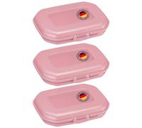 Westmark 3 x Snack Box Contenitore per Pane, con Chiusura a Scatto, Altezza 3.7 cm, Plastica, Mini, Rosa, 235122EP