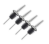 Westmark 4 beccucci per bottiglie di liquori e olio con tubo d'aria in metallo e acciaio inox, tappo in plastica inox Gastro argento 47322E3