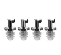 Westmark 4 beccucci per olio/aceto per bottiglie, con alette in metallo/acciaio inox, tappo in silicone, acciaio inox, olio speciale, 478322E3