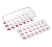 Westmark 52282270 - Macchina per cubetti di ghiaccio con coperchio, 2 x 21 cubetti di ghiaccio, in plastica, colore: Trasparente/Rosso/Bianco