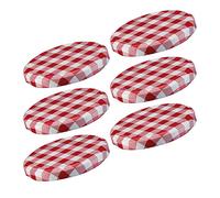 Westmark 6 Tappi a vite per barattoli di vetro, Rotondo, ø 82 mm, Latta, Rosso/Bianco, Karriert, 40952270