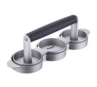 Westmark 62232260 - Mini mattoncini per hamburger, diametro: ca. 6,5 cm, in alluminio/plastica, Trio, colore: Argento/Nero