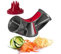 Westmark Affettaverdure a spirale manuale, con 3 inserti e pressino, acciaio inox/plastica, Triolo, antracite/rosso, 11652260