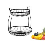 Westmark alzata per torta a 2 livelli Doppio - con cestino decorativo in filo metallico nero. Pratica per cucina, buffet e tavola - Misure 32,5 x 34,5 cm - Ideale per dolci e frutta.