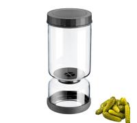 Westmark Barattolo per Scolare 1 Pezzo, Bicchiere inserto multifunzionale per kimchi e cetrioli per scolare e servire, Trasparente/nero, 1300 ml