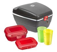 Westmark Bauletto bici Touring Tresor - 14 l, con 2 snack box e 2 bicchieri | Per tutti i portapacchi, con serratura, impermeabile, snack box Mini e Maxi, bicchieri da 0,3 l, Made in Germany, 5430GEE6