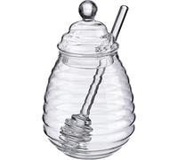 Westmark Bicchiere da miele, vetro borosilicato di alta qualità, con coperchio e cucchiaio per miele, capacità: circa 400 ml, vetro, Melli, trasparente, 65142260