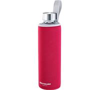 Westmark Borraccia, Vetro con stampa, Incl. Fodera protettiva, 550 ml, Vetro/Silicone/Gomma, Senza BPA, Viva, Rosso/Argento/Trasparente, 5272226R