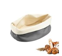 Westmark Borsa per il Pane Ovale - Cestino per il Pane in Tessuto per Pane, Panini, Dolci e Frutta - Portapane Moderno in Cotone - Antracite/Beige, 25 x 18 cm