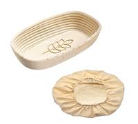 Westmark cestino di lievitazione, cestino di lievitazione ovale + coperture, con spiga, canna da vimini/cotone, beige chiaro/beige, 3235227B