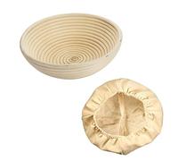 Westmark Cestino da lievitazione + rivestimento, Per impasti da 1500-2000 grammi, Rotondo, Diametro: 24,5 cm, Rattan, Beige chiaro, 3206227B