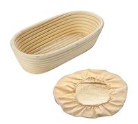 Westmark 3204227B - Set di 1 cubi per fermentazione, ovali + rivestimento, in canna/cotone, beige chiaro/beige