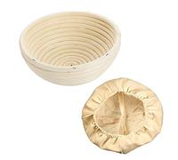 Westmark 3208227B Set di ciotola per fermentazione, Con rivestimento, Rotonda, Rattan naturale/Cotone, Beige, 17.5 x 17.5 x 8.1 cm, 1 pezzo