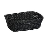 Westmark Cestino multiuso Saleen - rettangolare, 31,5 x 22 x 10 cm | Per panini e frutta, intrecciato a mano, senza BPA, lavabile in lavastoviglie, fino a 70 °C, nero, 02020019101