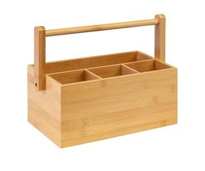 Westmark Cestino portaoggetti da cucina, 4 scomparti, Con maniglia, Dimensioni: 28 x 15 x 22 cm, Bambù, Tapas + Friends, Marrone chiaro, 69802270