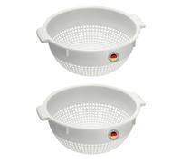 Westmark Colino - Due grandi colini con 2 incavi per le mani e 4 fermi a incastro per lavare e scolare - Bianco, plastica, Ø 24 cm