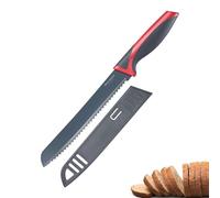 Westmark Coltello da pane, Lama lunga e seghettata, Lunghezza lama: 20 cm, Con protezione per la lama, Acciaio inox/Plastica, Antracite/Rosso, 14552280