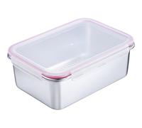 Westmark Contenitore Alimenti - Pratico contenitore per portare il cibo e per i pasti, per microonde e forno, lavabile in lavastoviglie, quadrato, acciaio inox 18/8 - 4200 ml