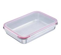 Westmark Contenitore Alimenti - Pratico contenitore per portare il cibo e per i pasti, per microonde e forno, lavabile in lavastoviglie, quadrato, acciaio inox 18/8 - 2000 ml