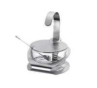 Westmark Contenitore per parmigiano o zucchero, Con base, coperchio e cucchiaio, 4 pz., Capacità: 150 ml, Acciaio inox/Vetro, Wien, Argento/Trasparente, 65112260