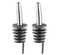 Westmark Dosatori per liquori Inox Eco-Pour - set da 2, senza tappino | Per aperture di bottiglia 21-22,5 mm, anche per aceto, flusso lento, lavabile in lavastoviglie, nero/cromato, 46772280