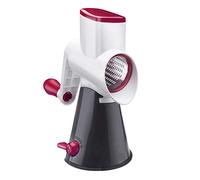 Westmark Grattugia a tamburo con 3 inserti, Base ampia a ventosa, Altezza: 26,5 cm, Plastica/Acciaio inox, Scharfe Herta, Bianco/Grigio scuro/Rosso, 97022260