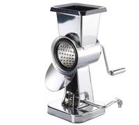 Westmark Grattugia a tamburo per manderlo in acciaio inox con 2 inserti e base a ventosa, Altezza: 21 cm, Acciaio inox/Plastica, Exklusiv, Argento/Nero, 97172260