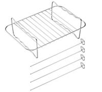 Westmark Griglia per Friggitrice ad Aria - Pratica griglia con 4 spiedini per cucinare con pochi grassi con la friggitrice ad aria, lavabile in lavastoviglie - Acciaio inox