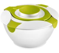 Westmark Insalatiera con manico e contenitore per condimento, Capacità: 6,5 litri, Plastica, Praktika, Trasparente/Bianco/Verde, 2422227A