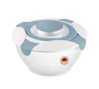 Westmark Insalatiera con Manico e Contenitore per Condimento, Capacità 6.5 Litri, Plastica, Praktika, Trasparente e Bianco e Blu, 2422227B